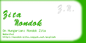 zita mondok business card